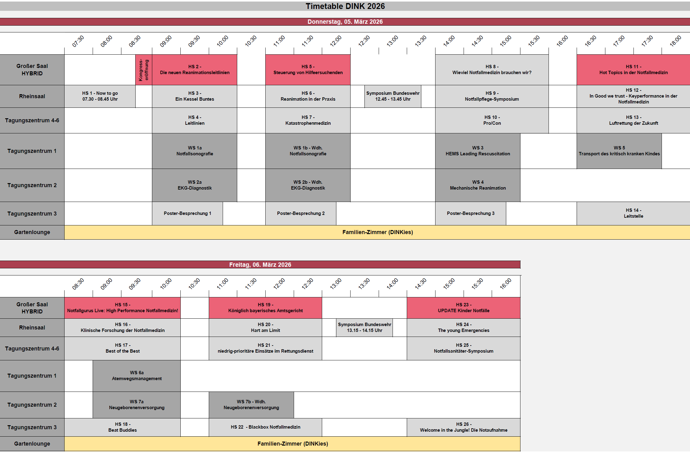 Timetable
